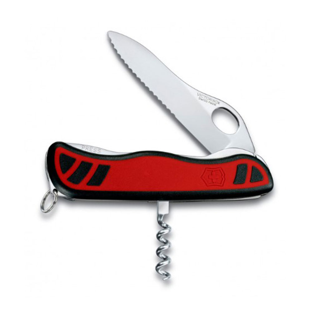 NAVAJA VICTORINOX FILO DENTADO ROJO/NEGRO SENTINEL ONEHAND