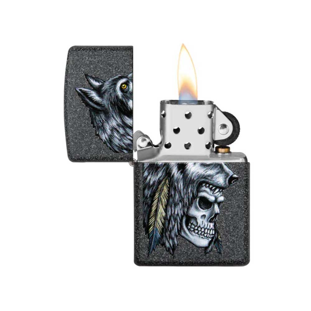 Encendedor Zippo 29863 Wolf Skull Feather - Imagen 2