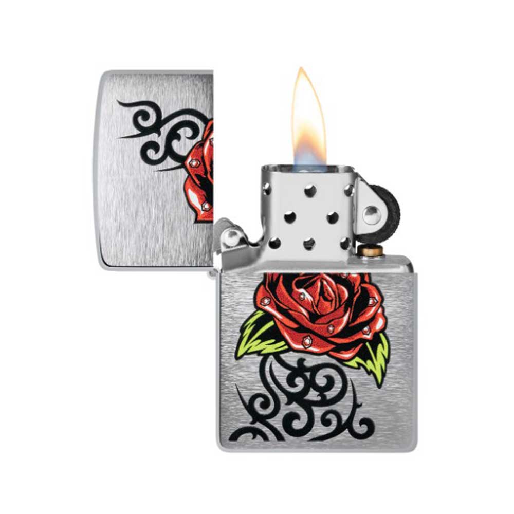 Encendedor Zippo 48790 Rose Brushed Chrome - Imagen 2