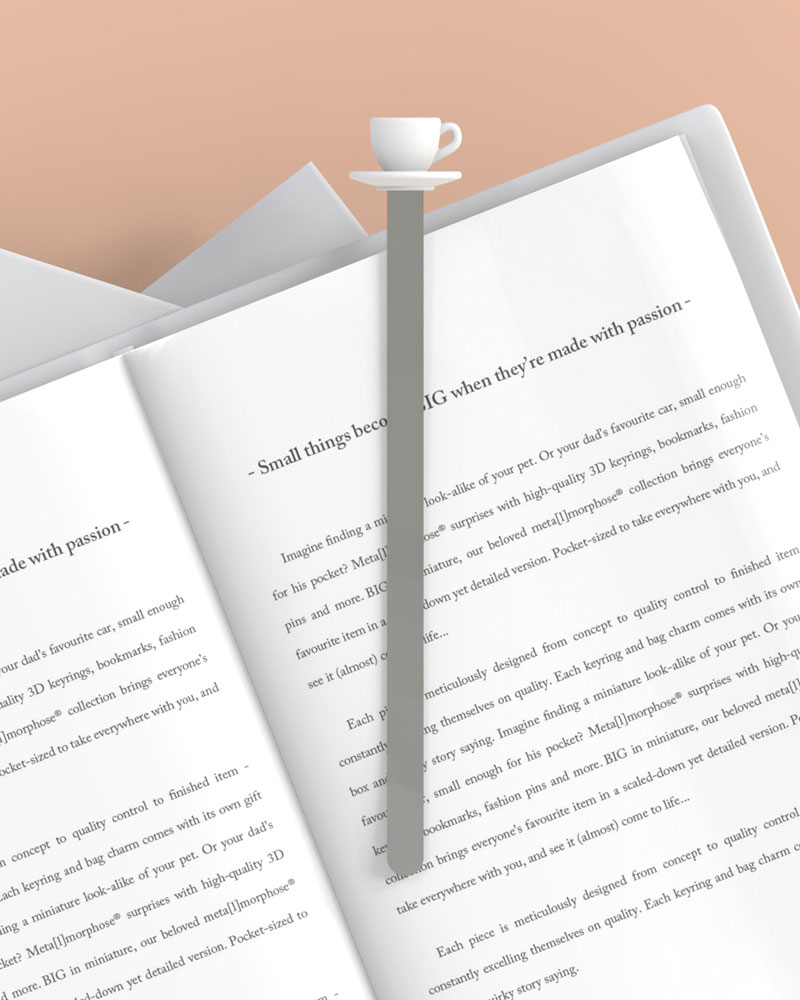 MARCADOR DE LIBRO METALMORPHOSE TAZA TE MTMB233-01 - Imagen 2