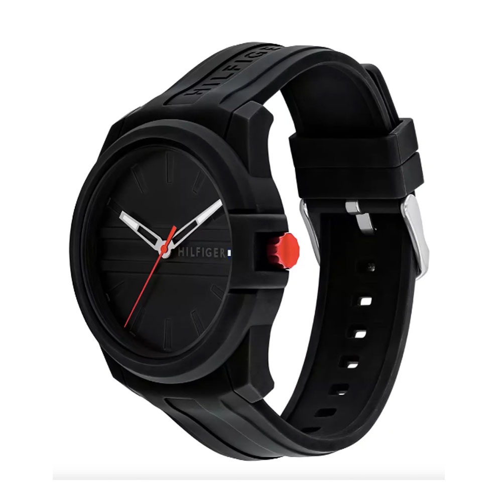 RELOJ TOMMY HILFIGER 1710596 ANALOGO PULSERA SILICONA NEGRA. HOMBRE - Imagen 2