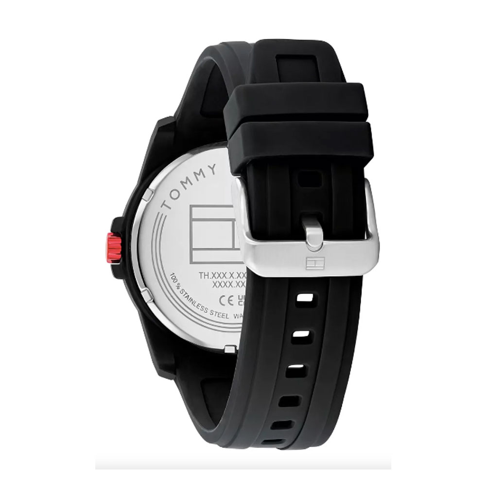 RELOJ TOMMY HILFIGER 1710596 ANALOGO PULSERA SILICONA NEGRA. HOMBRE - Imagen 3