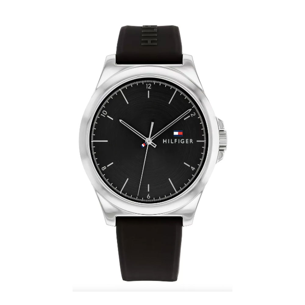 RELOJ TOMMY HILFIGER 1710617 ANALOGO PULSERA SILICONA NEGRA. HOMBRE