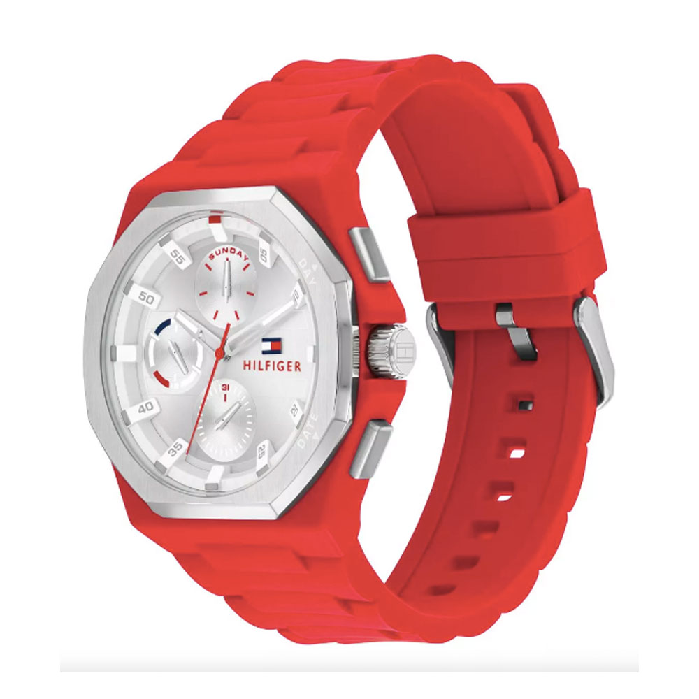 RELOJ TOMMY HILFIGER 1792123 ANALOGO PULSERA SILICONA ROJA HOMBRE - Imagen 2