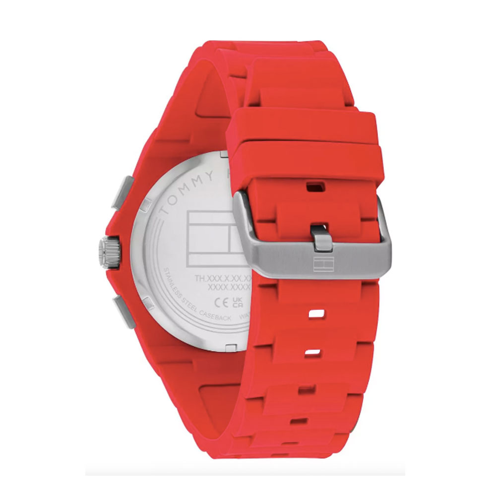 RELOJ TOMMY HILFIGER 1792123 ANALOGO PULSERA SILICONA ROJA HOMBRE - Imagen 3
