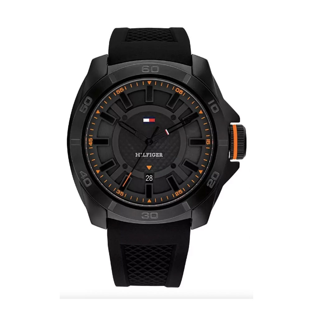 RELOJ TOMMY HILFIGER 1792137 ANALOGO PULSERA SILICONA NEGRA. HOMBRE