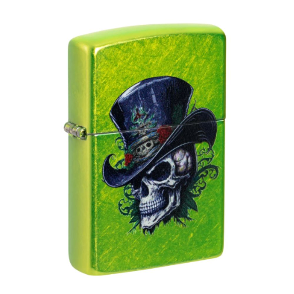 ENCENDEDOR ZIPPO, MODELO TOP HAT SKULL DESIGN