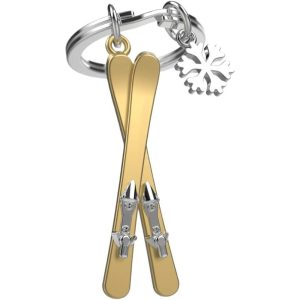 Llavero Metalmorphose Esquíes Dorados con copo de Nieve MTM151-01