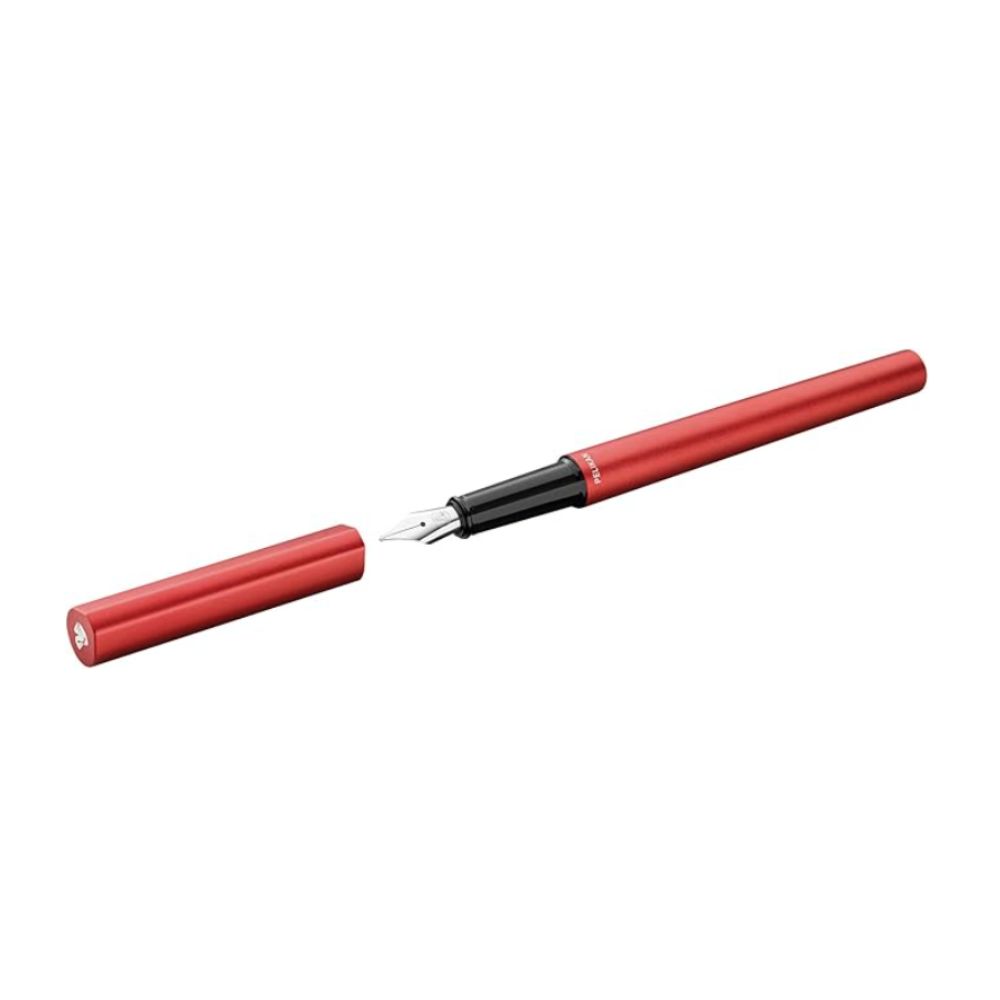 PLUMA ESTILOGRÁFICA PELIKAN INEO, COLOR ROJO ENCENDIDO CON CAJA METÁLICA SKU: 823685