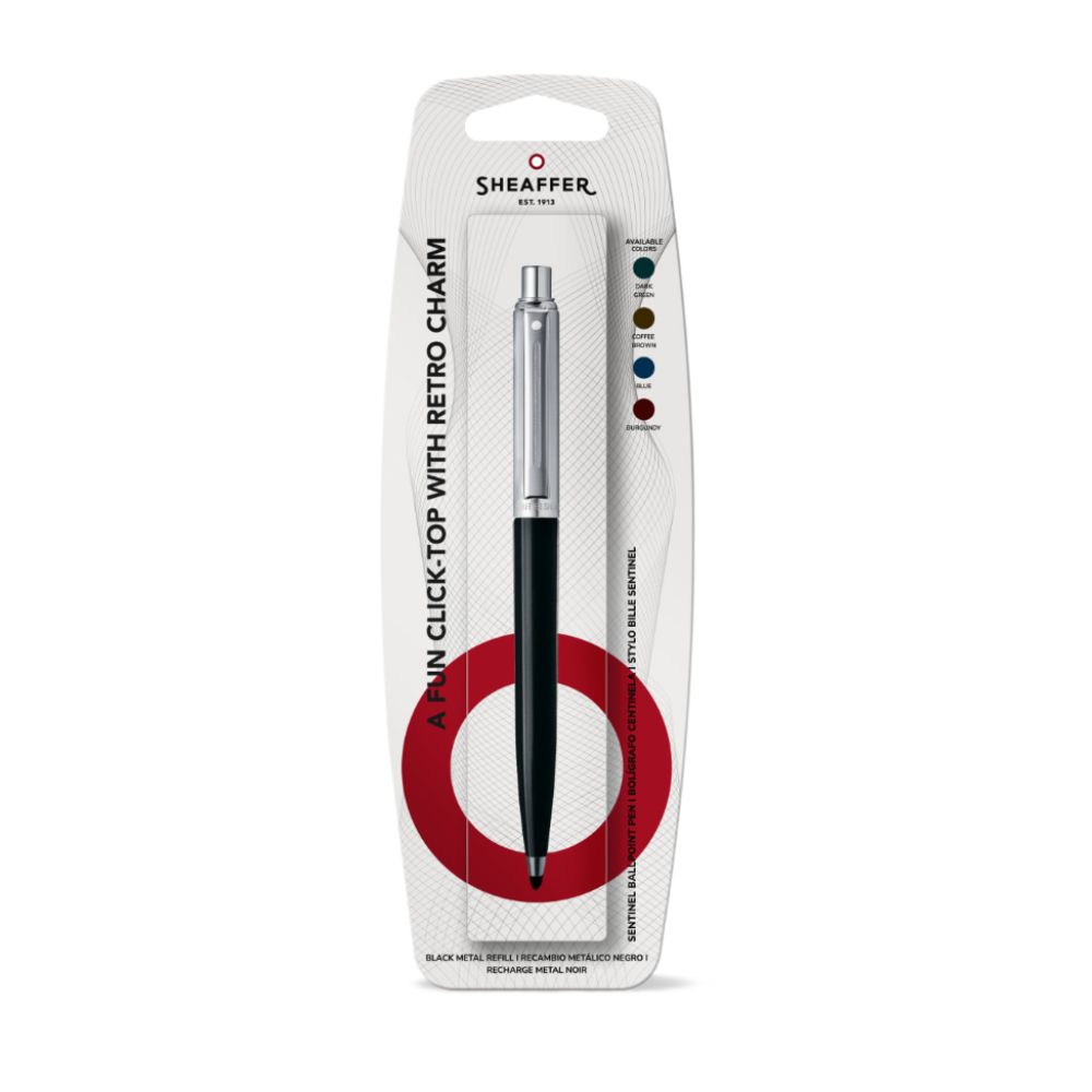 Bolígrafo Sheaffer Sentinel Negro / Cromo CT BLISTER