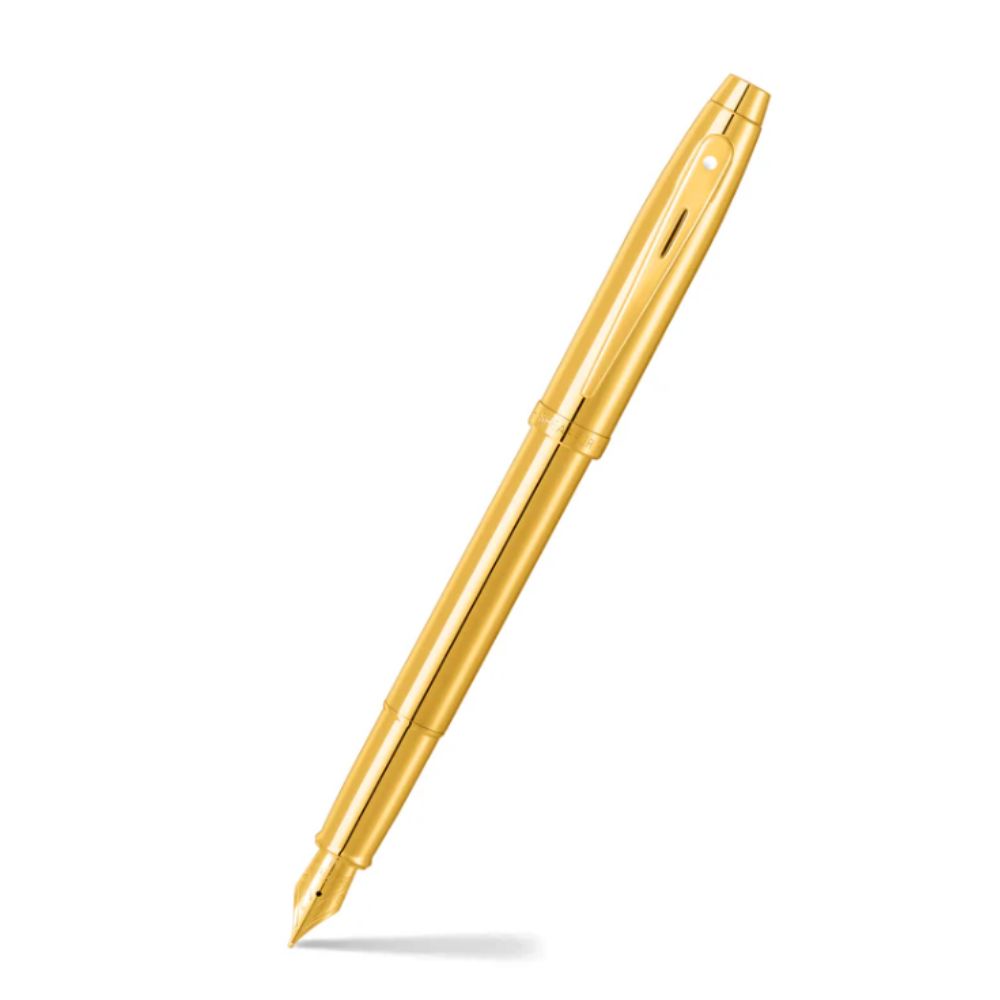 Pluma Fuente Sheaffer Serie 100 Dorado con detalles en PVD dorado