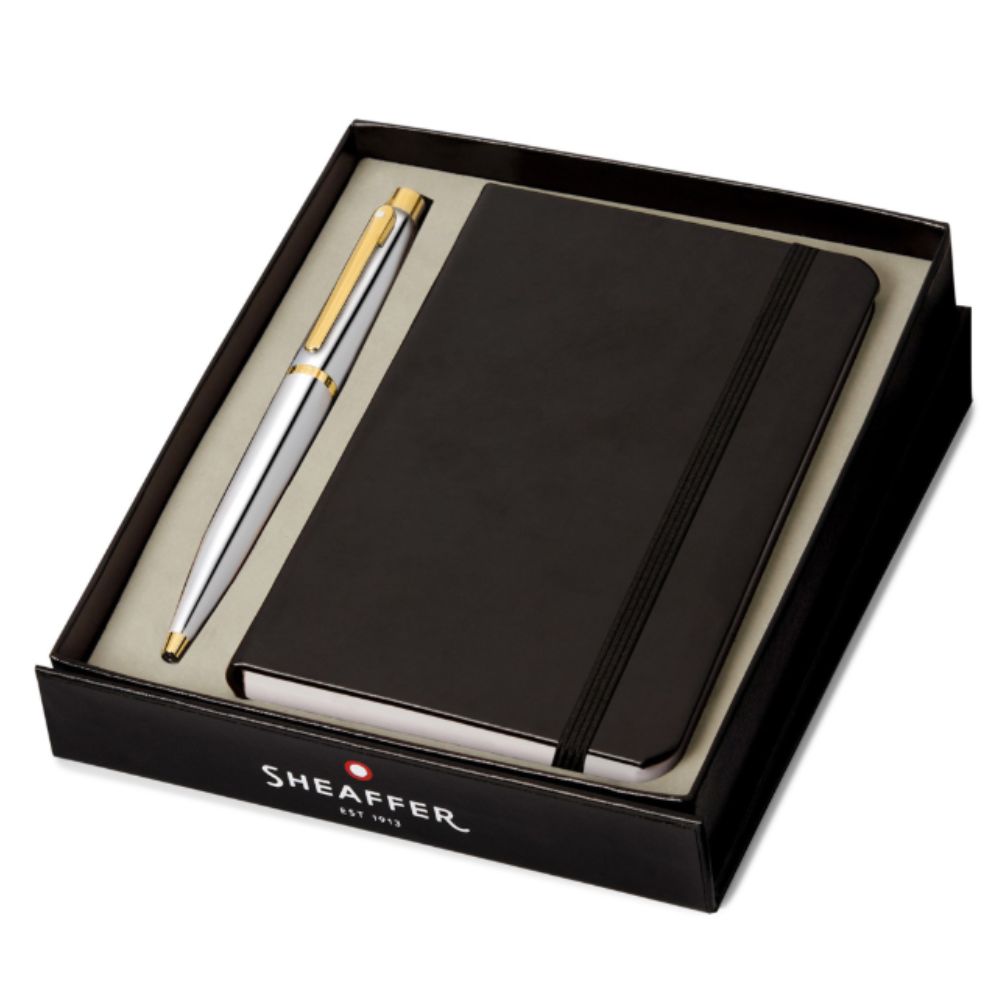 Bolígrafo Sheaffer VFM G9422, Cromo pulido GT + Libreta A6