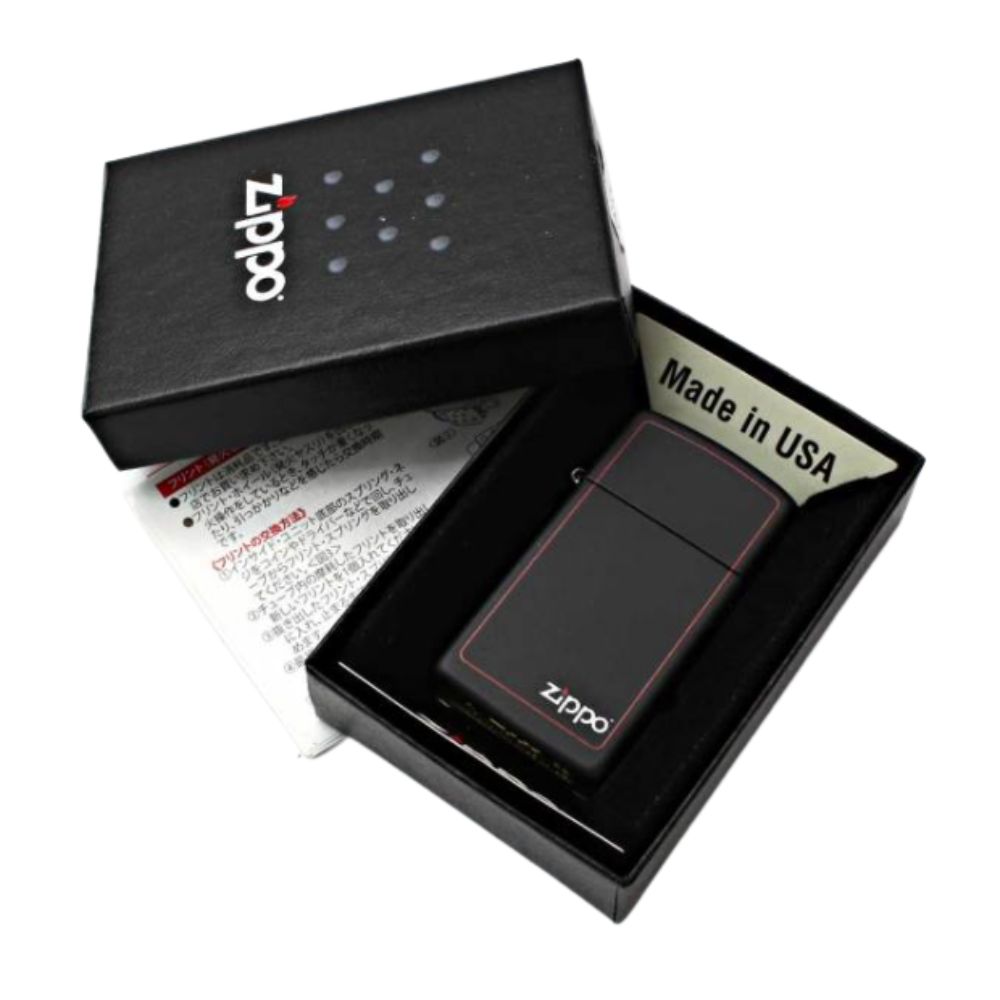 ENCENDEDOR ZIPPO, MODELO SLIM BLACK W ZIPPO BORDER CI - Imagen 2