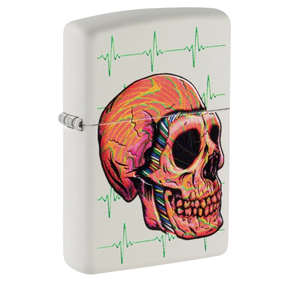 ENCENDEDOR ZIPPO, MODELO 214 CYBER SKULL DESIGN